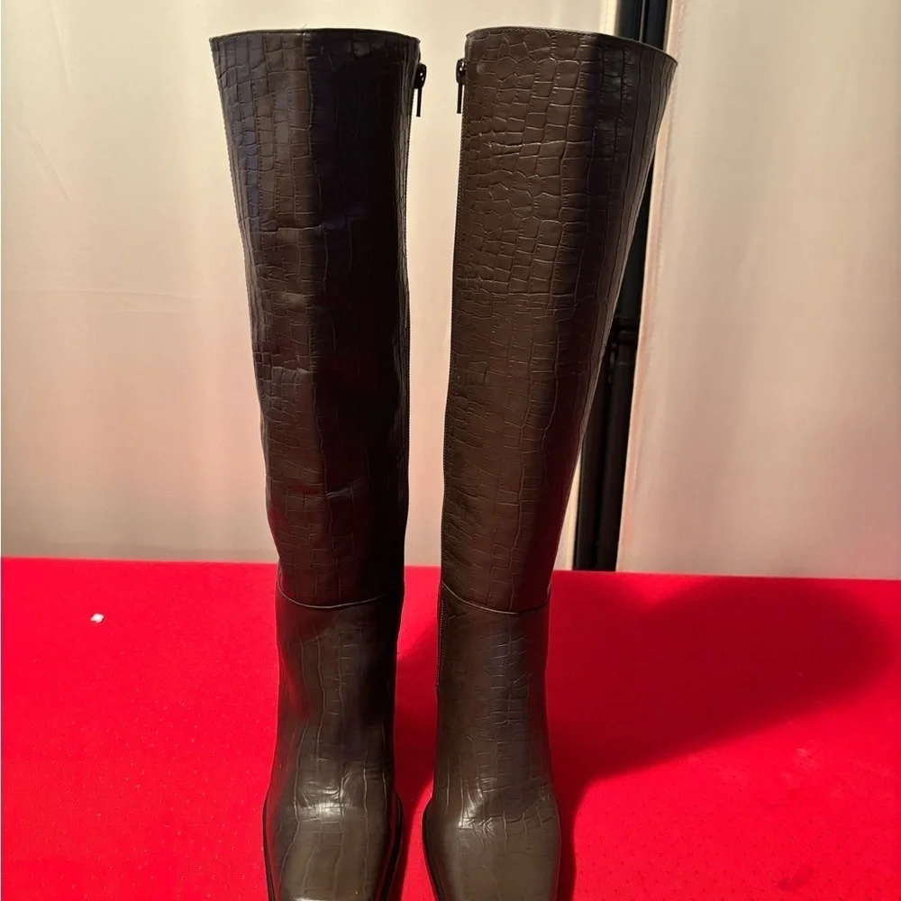 Brown Over the Knee Boots with Stiletto Heel